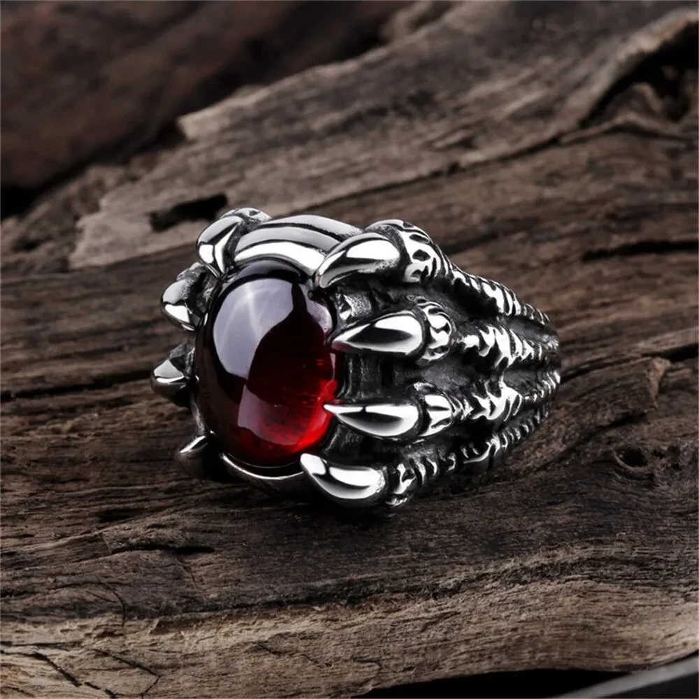 Men Dragon Claw Ring