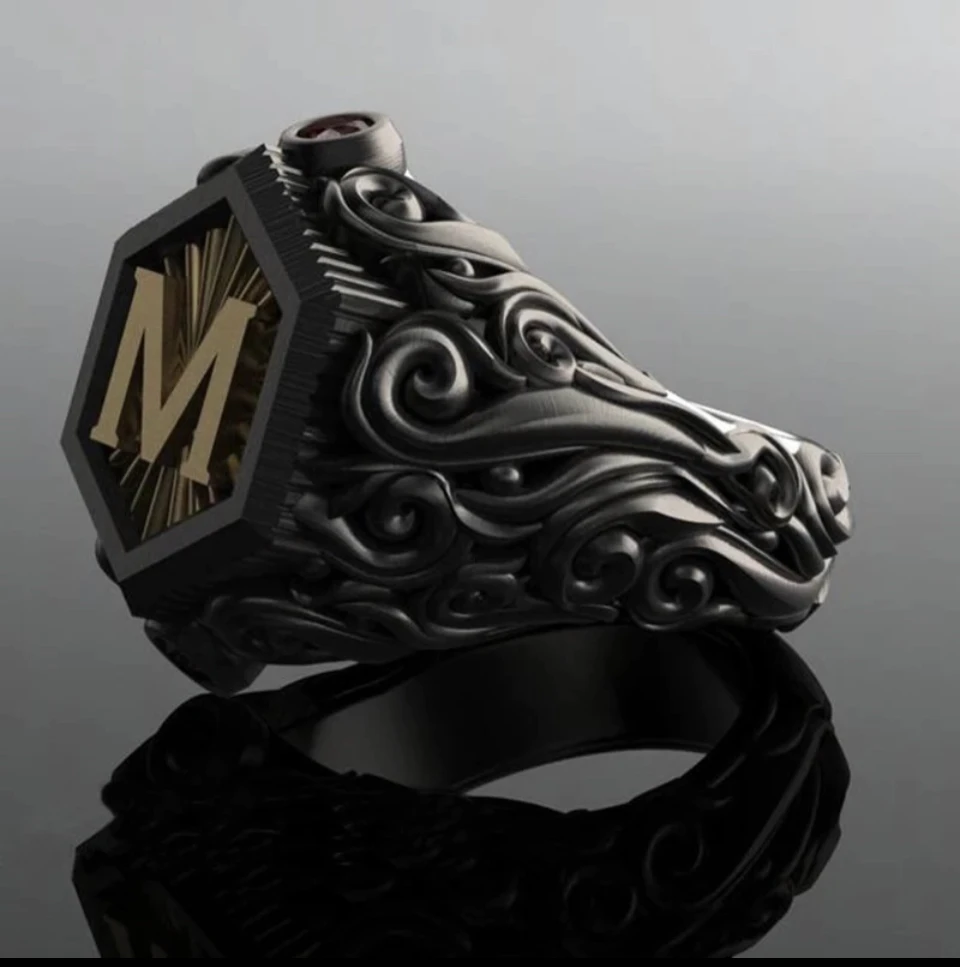 Initial Ring for Men