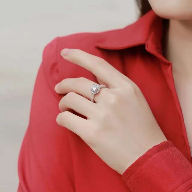 1 carat moissanite ring price - women promise rings
