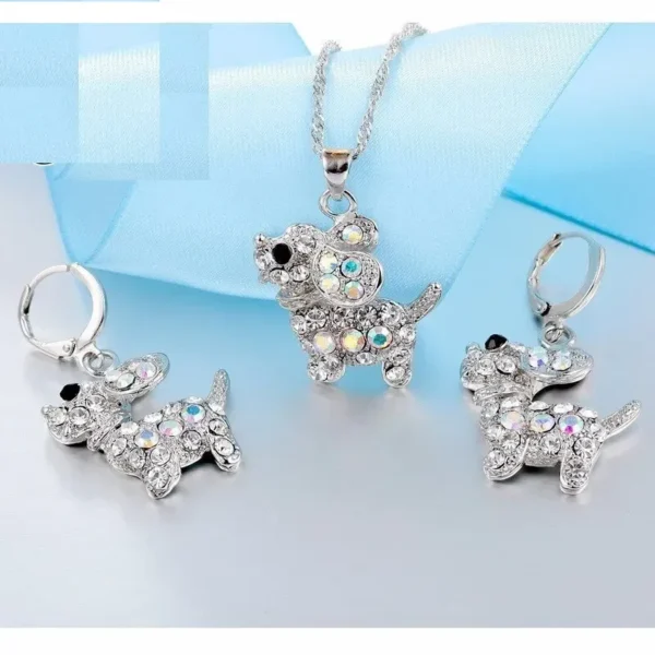 Dog-Inspired Silver Jewelry Set