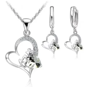 Heart Silver Jewelry Set