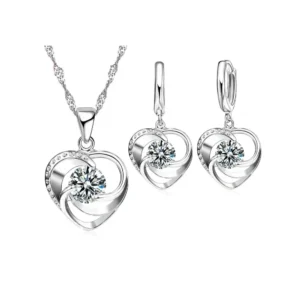Heart Sterling Silver Jewelry Set