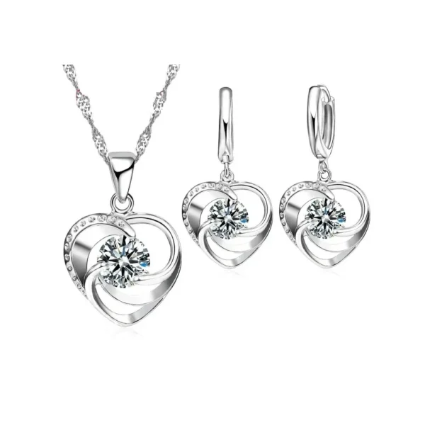 Heart Sterling Silver Jewelry Set
