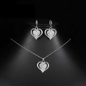 Heart Silver Jewelry Set