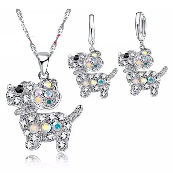 Dog-Inspired Silver Jewelry Set