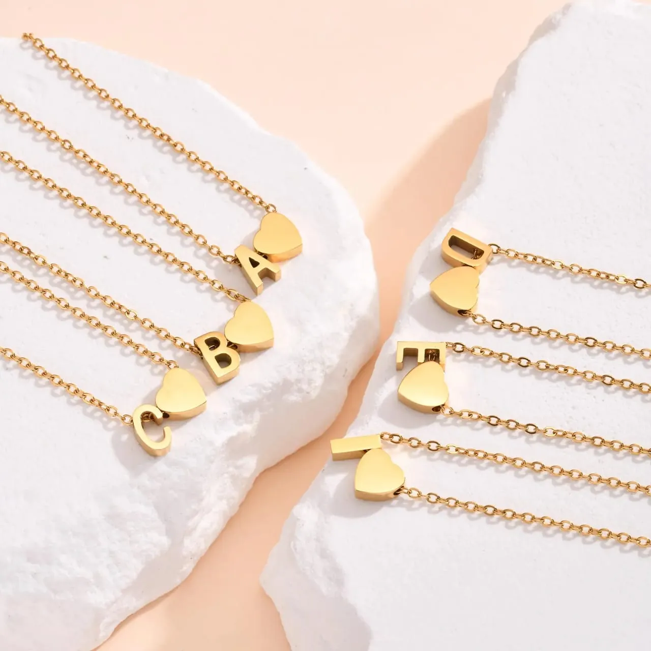 Gold Initial Necklace for Women