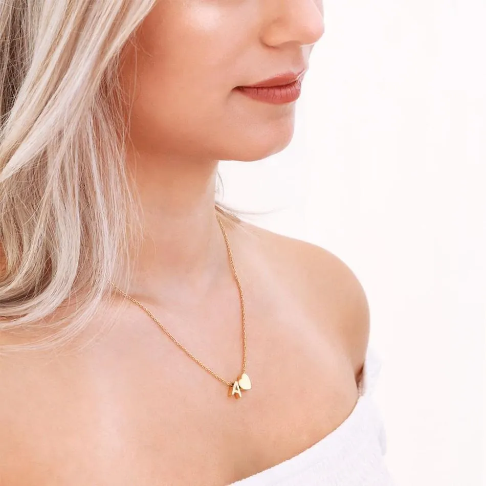 Gold Initial Necklace for Women
