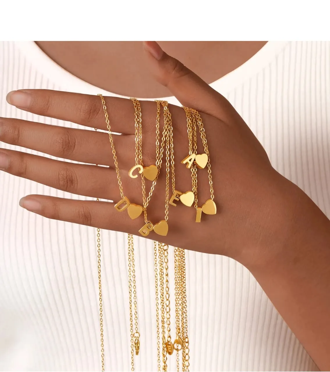 Gold Initial Necklace for Women