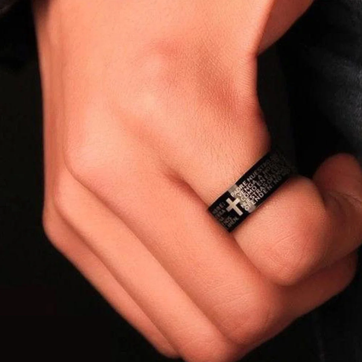 Stainless Steel Cross Ring