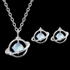 Moonstone Silver Jewelry Set