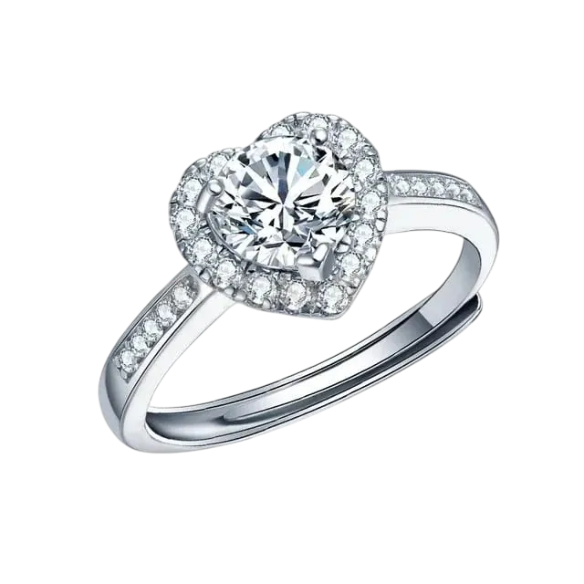 silver moissanite ring