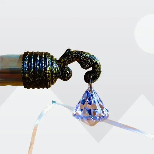 Chrome Crystal Rod Ends Holder