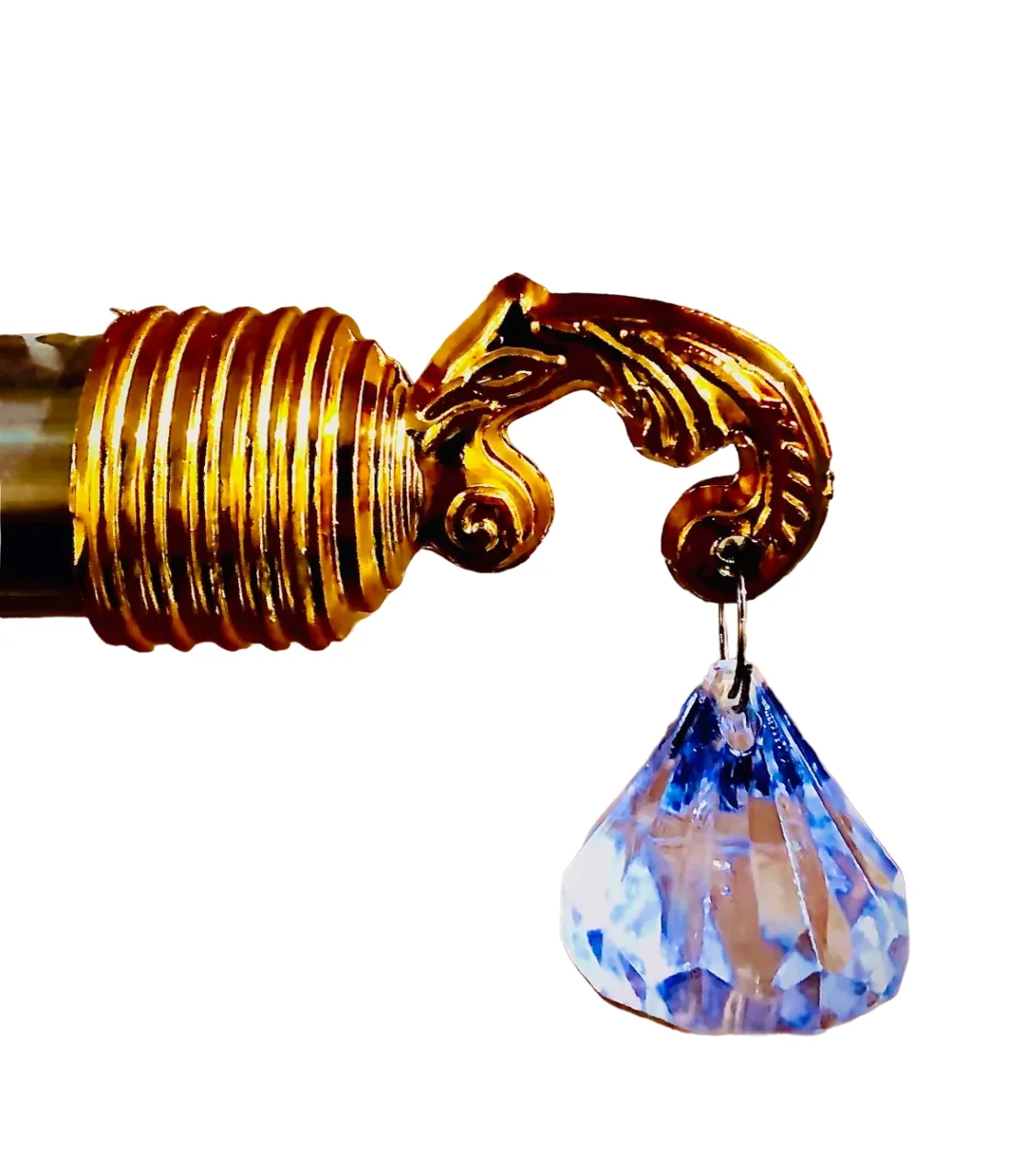 Chrome Crystal Rod Ends Holder
