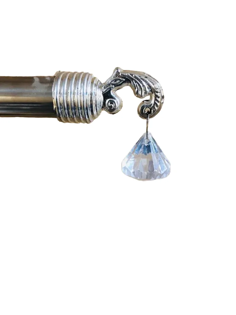 Chrome Crystal Rod Ends Holder