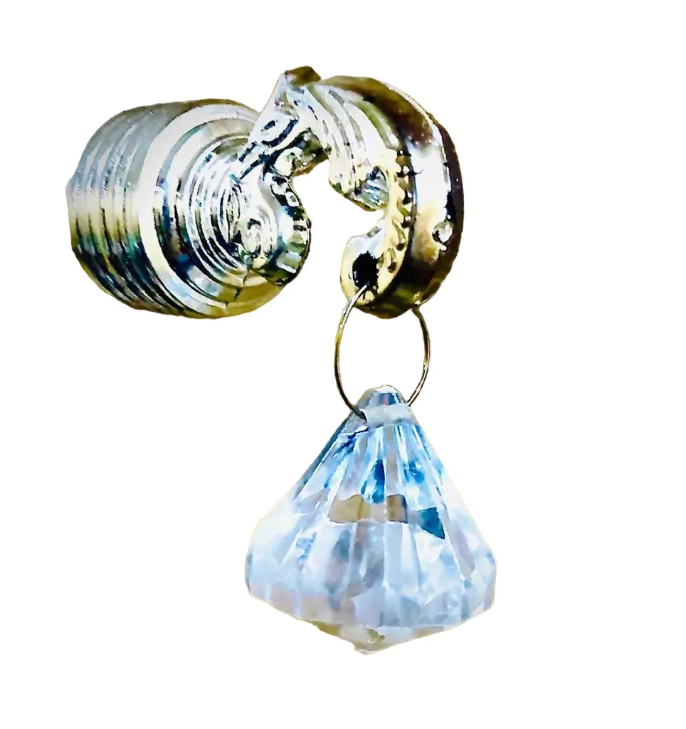 Chrome Crystal Rod Ends Holder