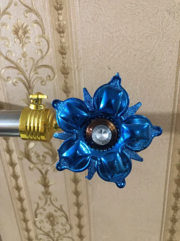 Chrome Flower Curtain Rod Holder