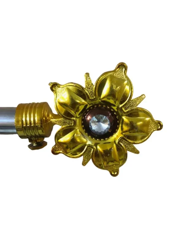 Chrome Flower Curtain Rod Holder