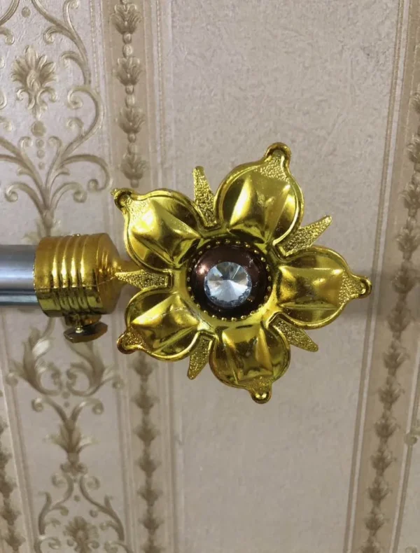 Chrome Flower Curtain Rod Holder