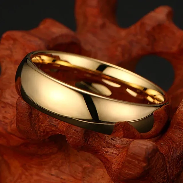 Gold Tungsten Carbide Ring