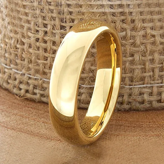 Gold Tungsten Carbide Ring
