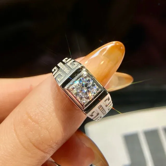 Moissanite Ring For Men - 1 carat moissanite ring
